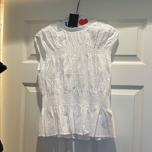 Joe's Jeans White Smocked Blouse